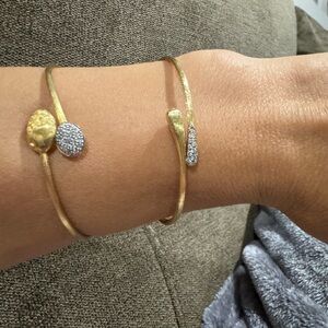 Stunning Marco Bicego 'Africa' Diamond 18K Gold Flexible Bangle